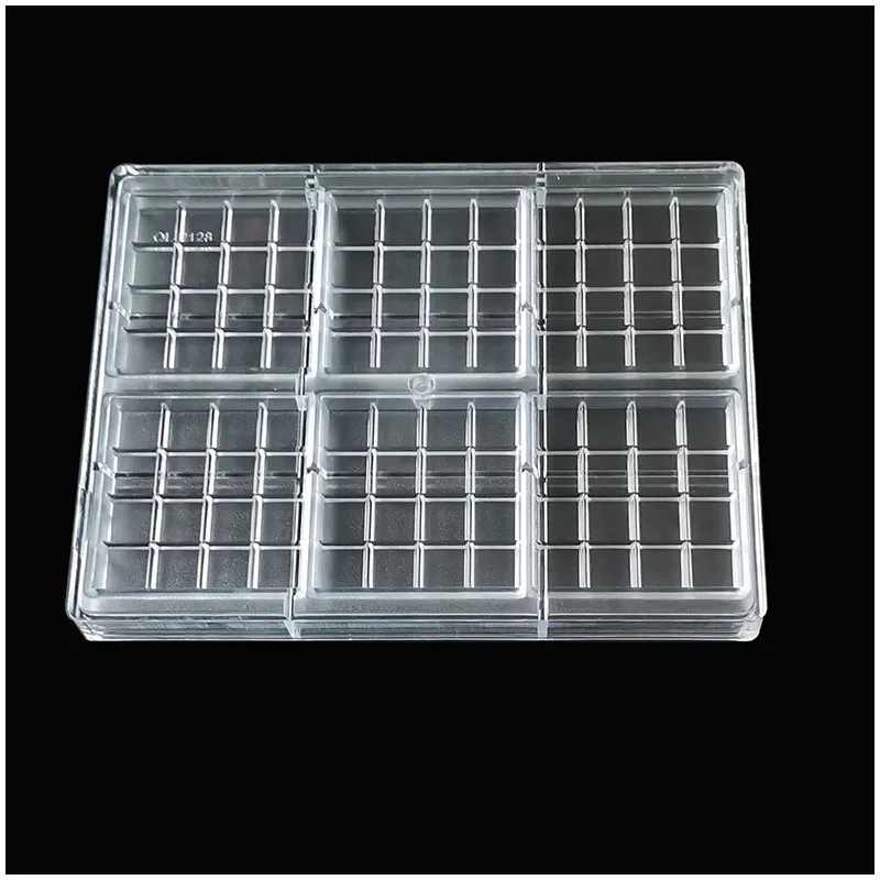 6 Cavity Chocolate Weight 100G Food Grade Durable Mould Bar Tray Baking Tools Diamond Polycarbonate Chocolate Mold