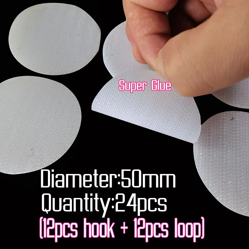 12Pairs/lot 50mm Strong Self  Adhesive Fastener tape Disc Dots Stickers  Round Coins Hook Loop Adhesive Tape  Bed Sheet Sofa