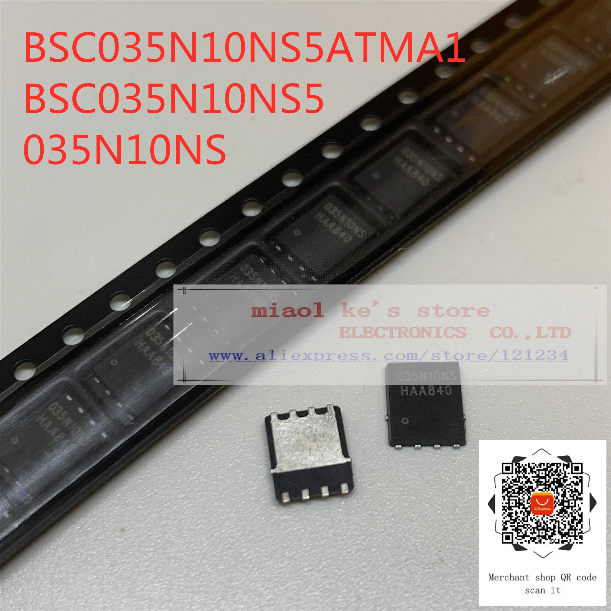 [5pcs~10pcs]100%New original: BSC035N10NS5ATMA1 BSC035N10NS5 035N10NS - MOSFET N-channel 100V 100A TDSON-8/PG-TDSON-8-7