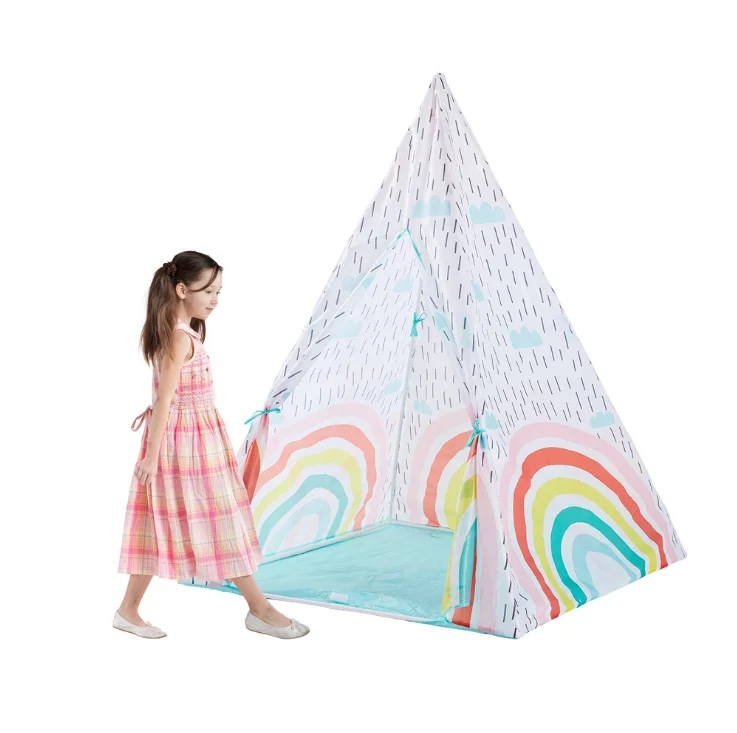 

Large Unbleached Canvas House Tipi Tent Portable Kids Tent Indian Play Tents Children's Tents Little House Room Decoration