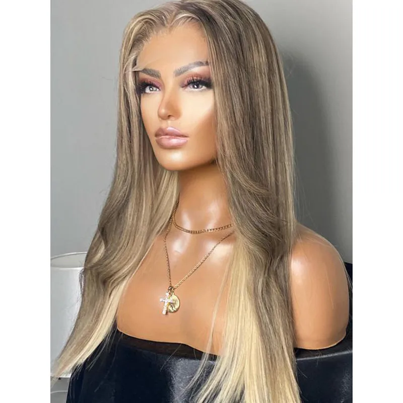 

Ash Blonde 13*6 Lace Front Wig Human Hair Highlight Colored Ombre 613 Lace Frontal Wig Transparent Lace Front Human Hair 150%den