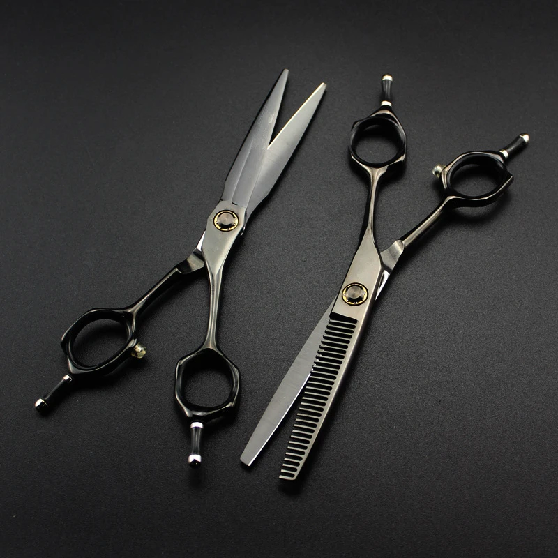 Professional Japan steel 6 '' cut black Bearing hair scissors haircut thinning barber makas cutting shears hairdresser scissors