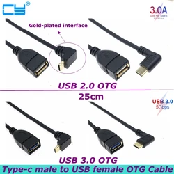 USB C Adapter OTG Cable 90 Degree Angle C Type Male to USB 3.0 2.0 Female Cable Suitable for MacBook Pro Samsung Type C Adapter