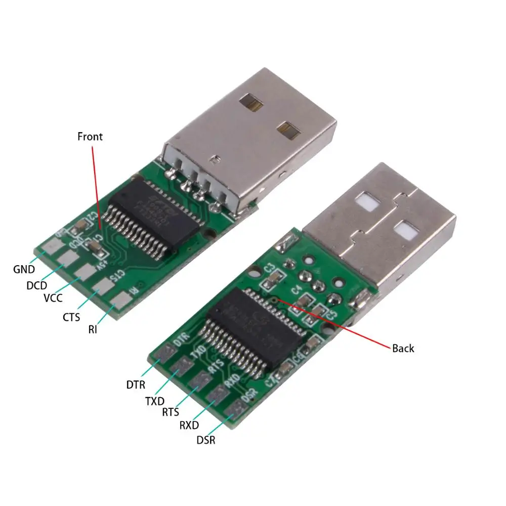 FTDI USB RS232 Serial Converter Module USB Plug Adapter Board FTDI USB PCB Serial Converter Module Connector Support Win10