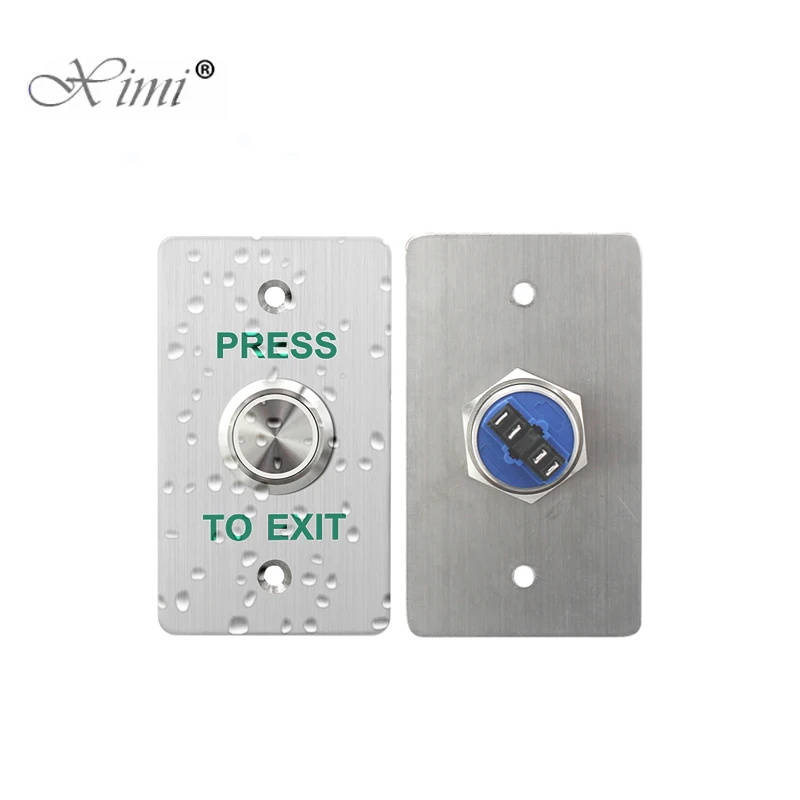 Stainless Steel Exit Button Push Switch Door Sensor Opener Release IP65 Waterproof Access Control Exit Button