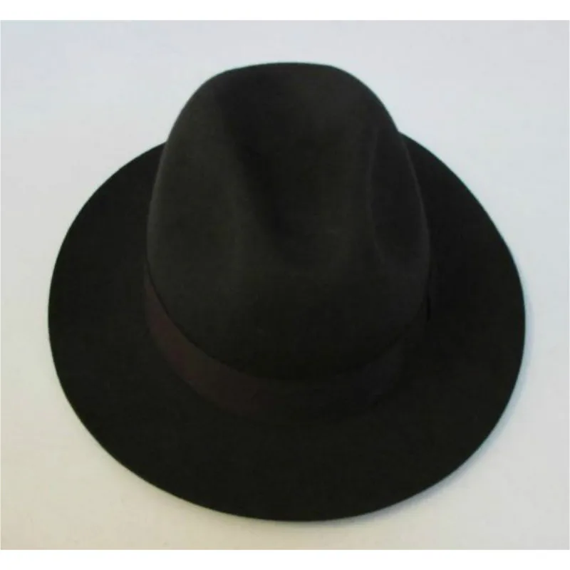 2018  Crushhat 100% Wool From Australian Fedora Fashion Unisex Black Homburg Panama Jazz Hat Men Panama Fedora Black Hats B-1540