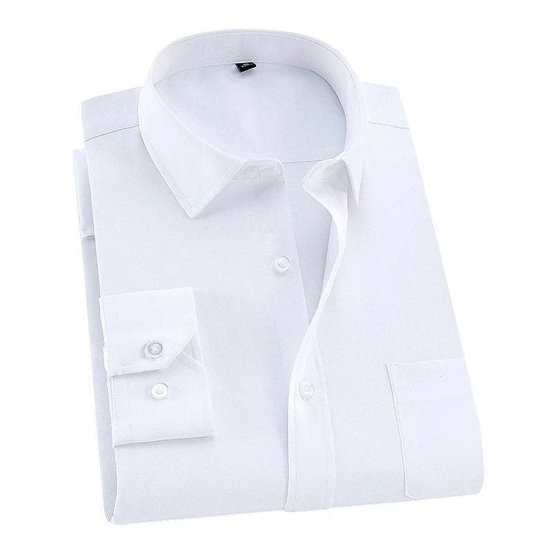 8xl 7xl 6xl 5xl Men Shirt Long Sleeved Man Business Causal Dress Shirts Twill White Yellow Shirt Brand Formal Work Shirts