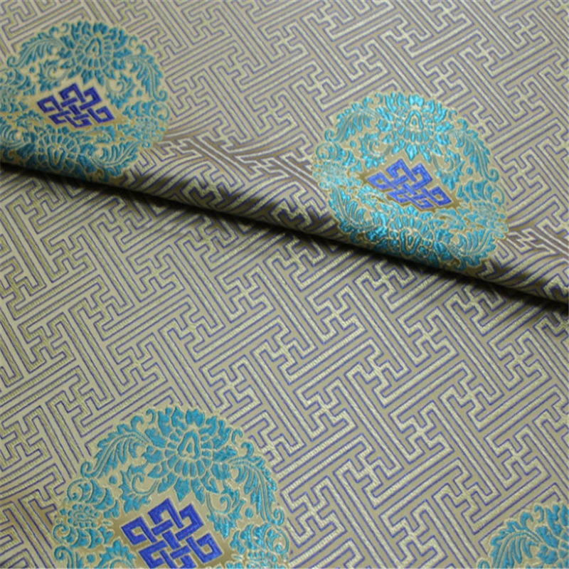 Hot Koop 75Cm Fabriek Direct Traditionele Patroon Jacquard Brokaat Stof Unieke Ontwerp Voor Chinese Stijl Tang Pak