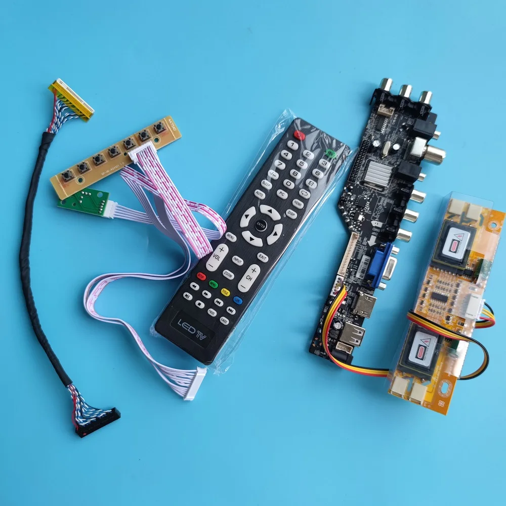 

Комплект для LM215WF1 TL 1920x1080, совместимому с HDMI 4 с холодным катодом (CCFL) пульт дистанционного ЖК-дисплей AV DVB-T DVB-T2 цифровой USB VGA ТВ контроллер драйвер платы