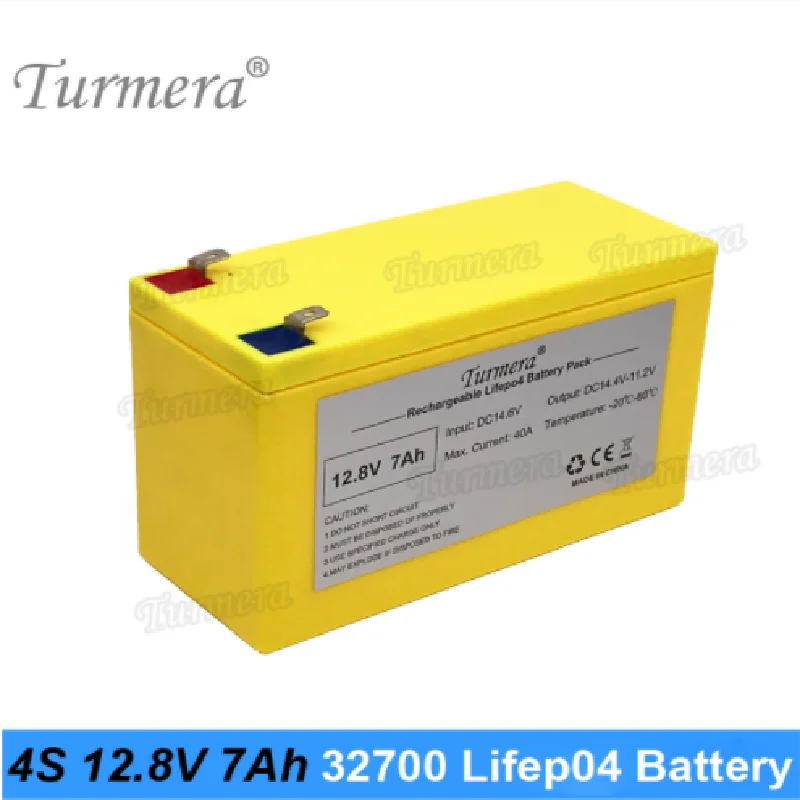 

Battery Pack 32700 Lifepo4 4S1P 12.8V 7Ah with 4S 40A Balanced BMS for Electric Boat and Uninterrupted Power Supply 12V Turmera