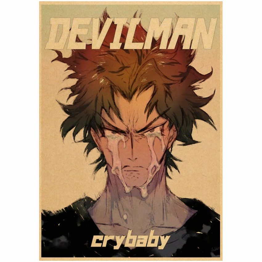 Anime Devilman Crybaby Poster Kraft Paper Prints Posters Wall Art Painting For Home Living Room Bar Decor Cartoon Wall Stickers