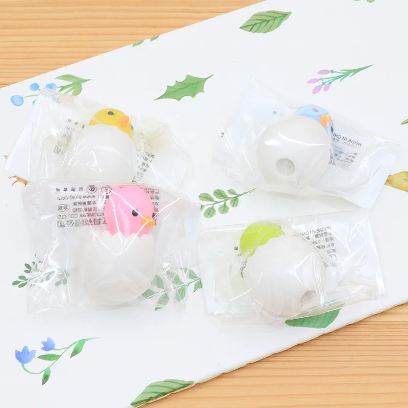 

1pc Creative Cute Eggshell Chickens Eraser Environmental Protection Rubber Student Stationery Eraser Wholesale