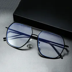 Full Rim Metal Frame Glasses For Man and Woman New Arrival Anti-Blue Light Double Browline Myopia Eyewears