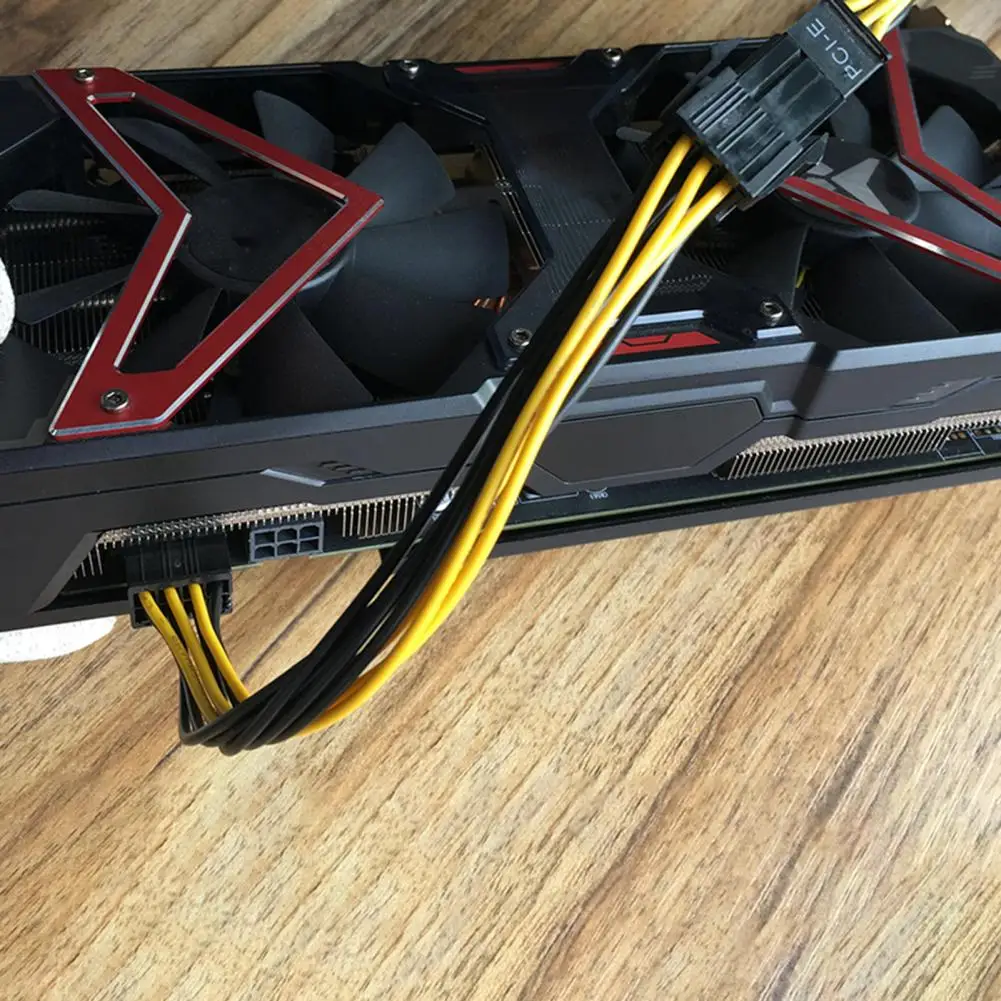 Power Cable Portable 6Pin to 8Pin 22cm Graphics Card Power Data Cord Splitter for Computer PC