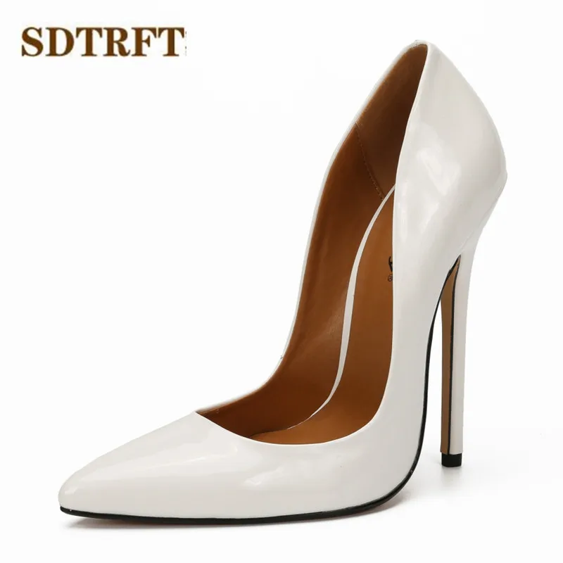 SDTRFT Women Pumps Brand 15cm Thin High Heels Patent Leather Pointed Toe Sexy Shoes Ladies Lzapatos Mujer Nightclub Stilettos