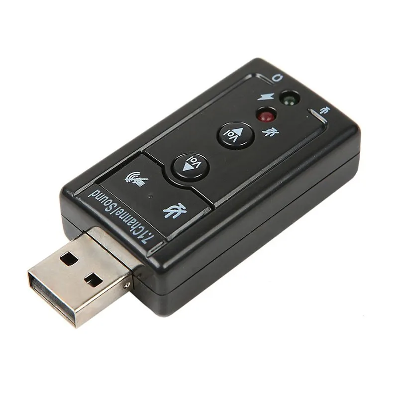 

USB 2.0 3D 7.1 External PC USB Sound Card 3.5mm AUX Headset Microphone Highly Flexible Audio Adapter Plug And Play LED Indicator