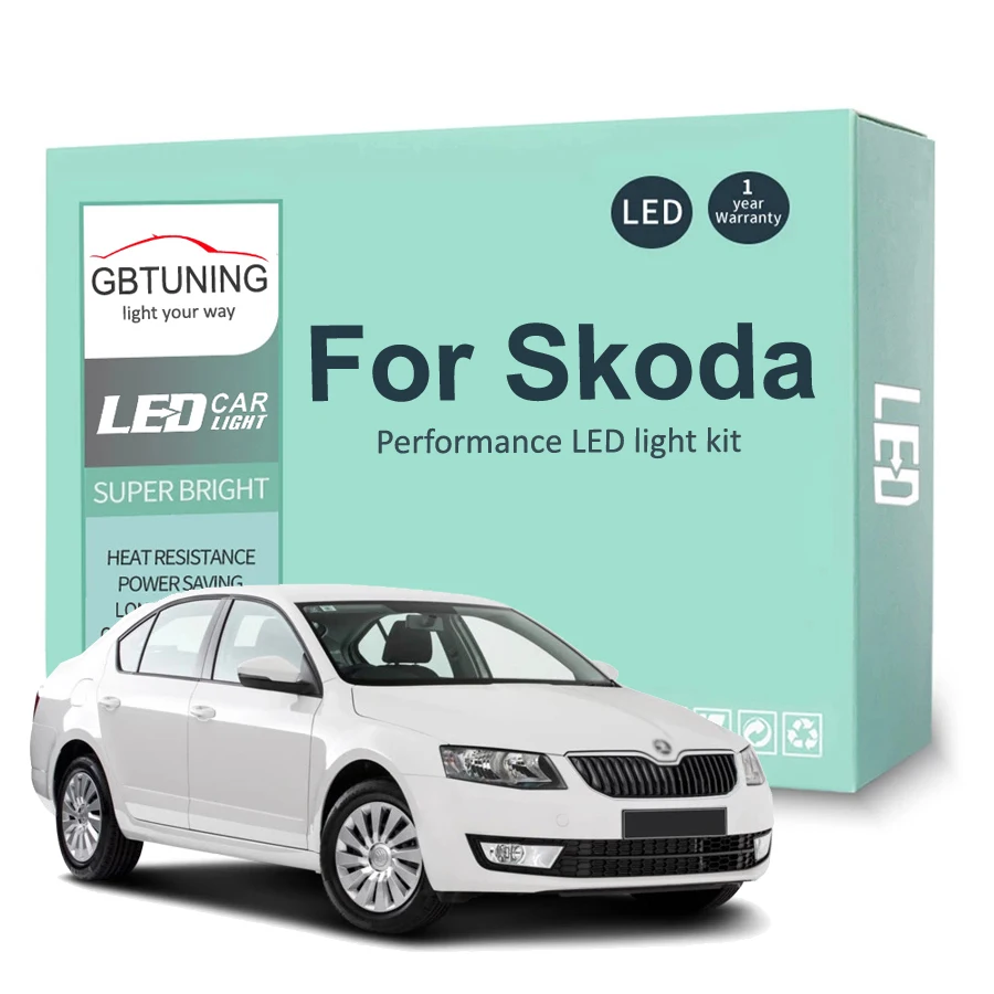 Car Accessories For Skoda Octavia Superb Fabia MK1 MK2 MK3 1 2 3 Sedan Combi Canbus Reading Trunk LED Interior Light Bulb Kit