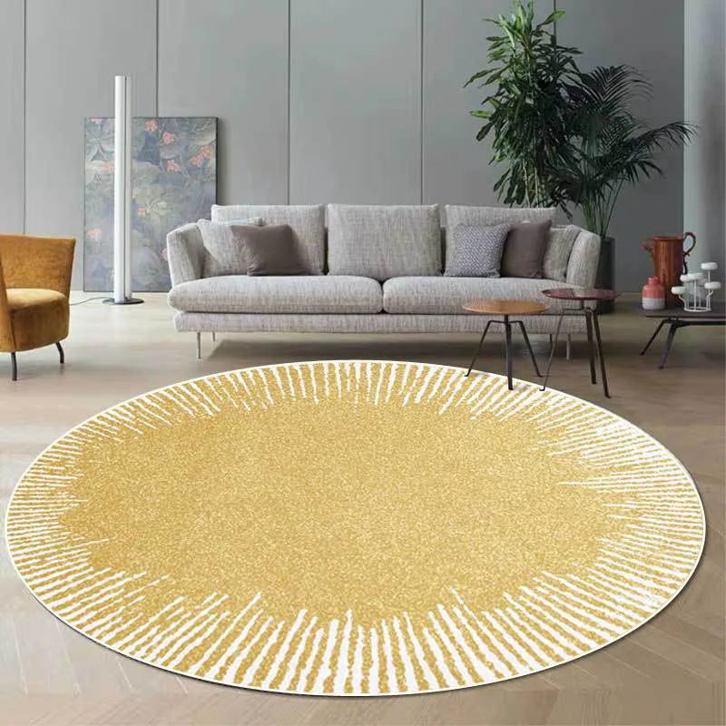 Modern Round Carpet and Rugs Minimalist Line Circle Living Room Bedroom Carpets Anti Slip Computer Chair Floor Mat Home Decor