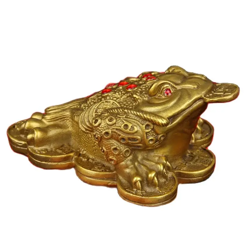 

Chinese Feng Shui A Copper Zhaocai Decoration Three Foot Toad Money Toad