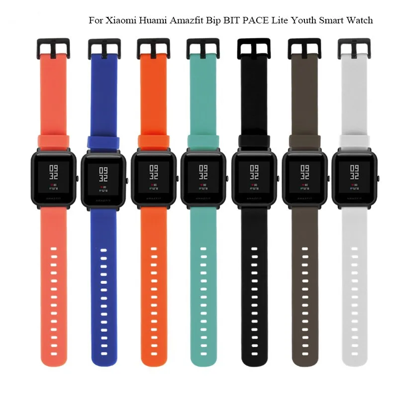 Correa de silicona para reloj inteligente xiaomi Huami amazfit Bip, pulsera deportiva de repuesto de 20mm, Accesorios inteligentes