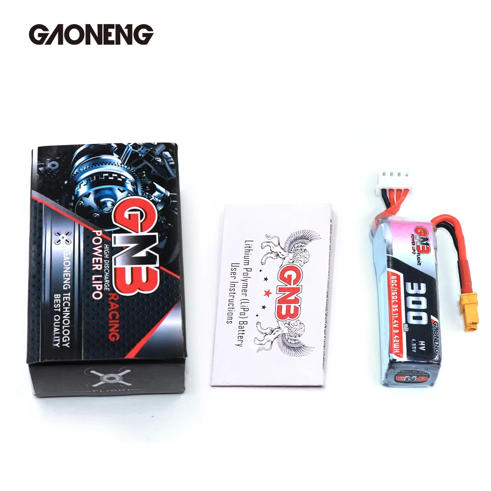 2/5 Pcs Hoge Rate Gaoneng Gnb 11.4V 300 Mah 3S 80C Lipo Batterij XT30 Plug Voor uruav UR85/UR85HD Mobula7 Hd Sailfly-X Rc Drone Deel