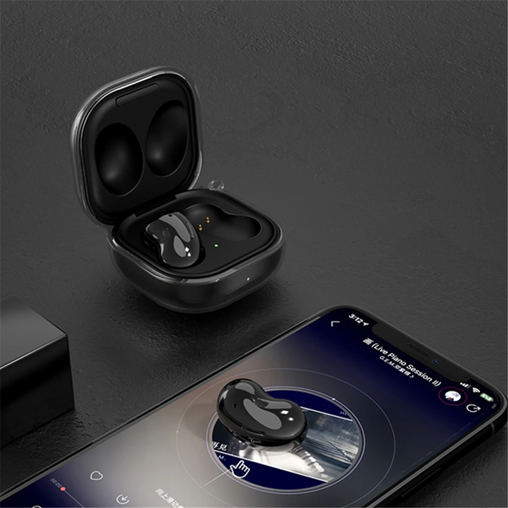 لسامسونج غالاكسي البراعم لايف سماعة شفافة علبة سماعات الأذن غطاء صدمات تخزين كم مع حلقة تسلق