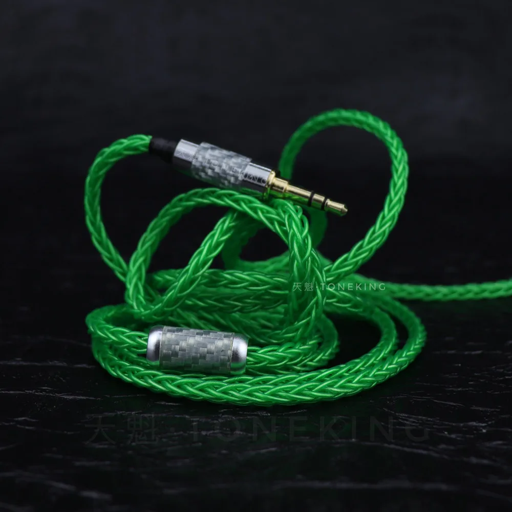 TONEKING 7N Single Crystal Copper Silver-Plated 8-strand 200-core Green 2Pin 0.78mm MMCX Earphone upgrade cable - Image 3