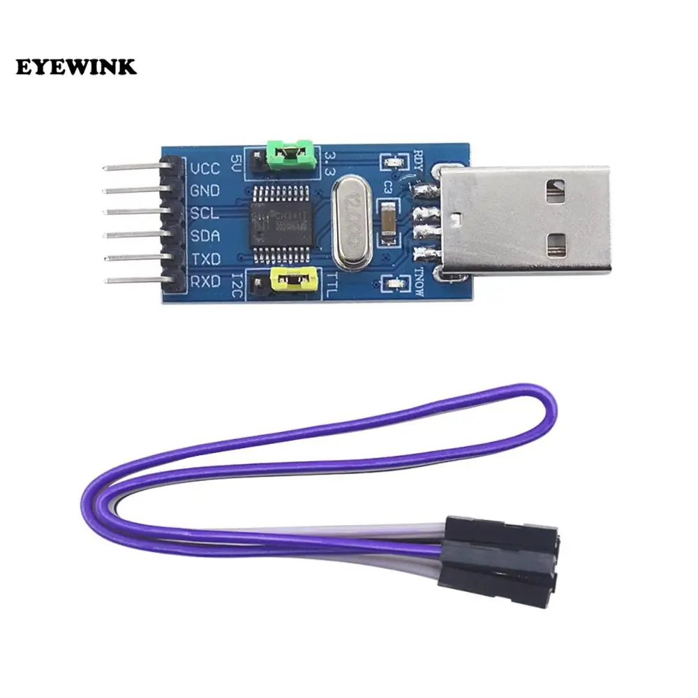 1pcs CH341T two-in-one module USB to I2C IIC UART USB to TTL single-chip serial port downloader