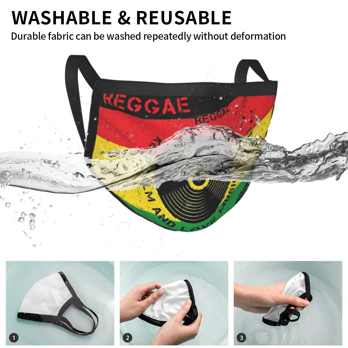 Reggae Keep Calm Love Music Rasta Reusable Face Mask Rastafarian Jamaica Anti Haze Dustproof Mask Protection Cover Respirator