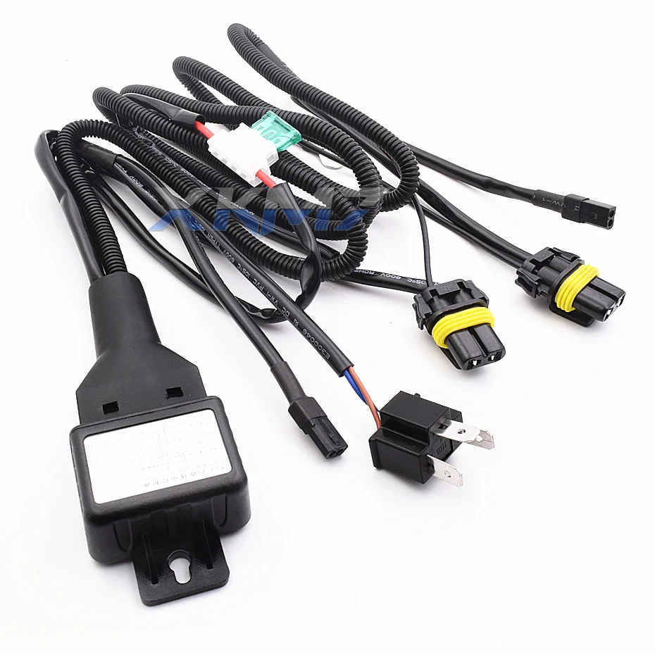 H4 9003 9004 9007 H13 Wiring For Car Headlight HID Bixenon Projector Lens Relay Harness Hi Low Beam Controller 12V 35W/55W