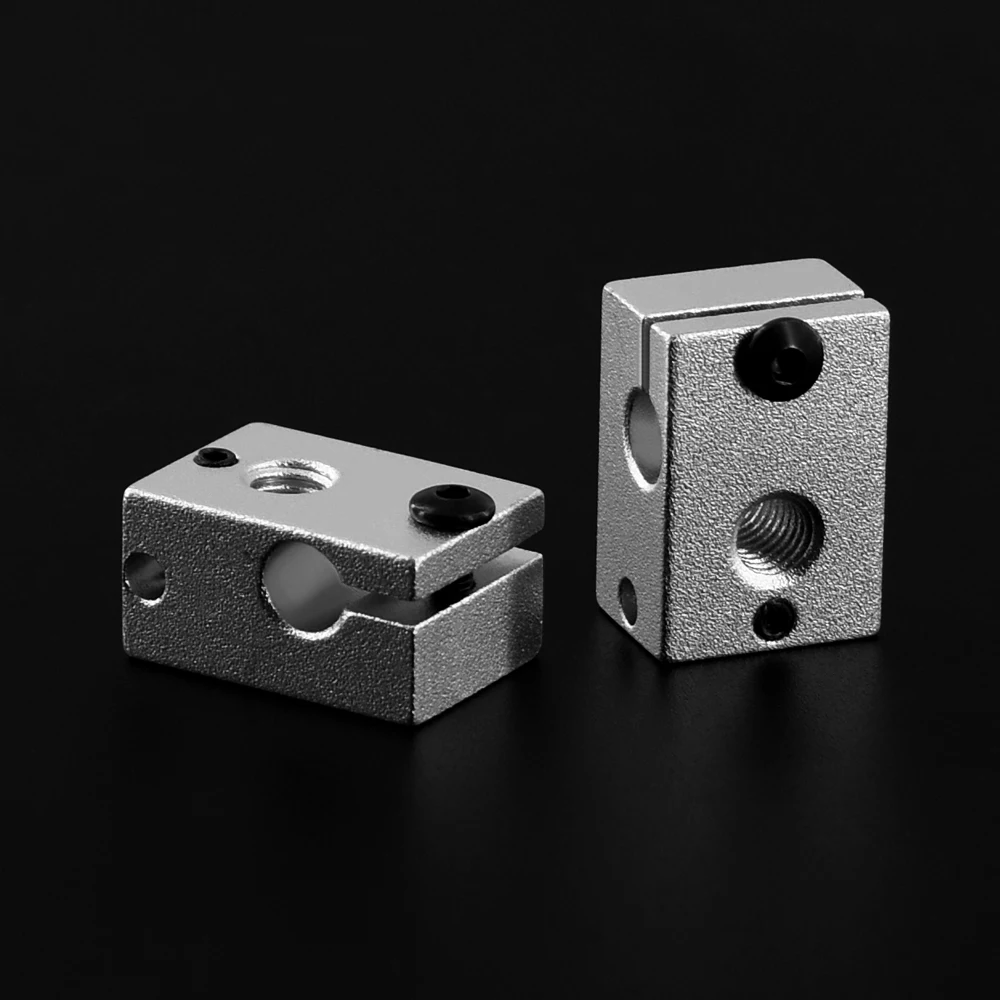 Aluminium PT100V6 Versi Resmi Blok Panas untuk E3D V6 J-head Extruder HotEnd Aksesori Bagian Printer 3D 23*16*12Mm