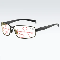 Al-mg Alloy Wide Face Men Ultralight Progressive Multifocal Reading Glasses +0.75 +1 +1.25 +1.5 +1.75 +2 +2.25 +2.5 +2.75 To +4