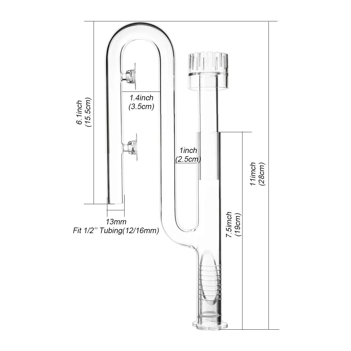 FZONE Aquarium Filter Pipes Clear Glass Lily Pipe Surface Skimmer Inflow Pipes For Aquatic Filter System Overseas Shipping