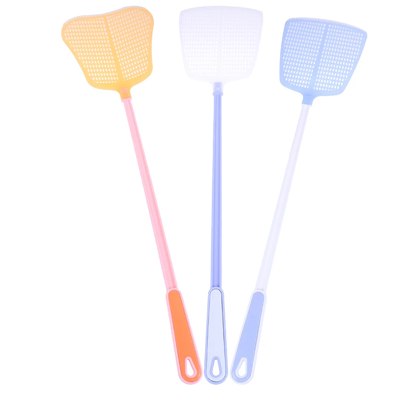 1Pcs Durable Hollow Household Long Handle Plastic Fly Trap Mosquito Swatter Fly Killer Hand Manual Flapper Pest Control