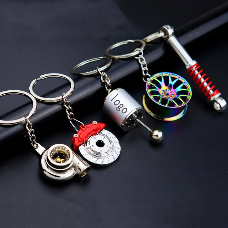 New Creative Keychain Car 6 Speed Stainless steel Gearbox Gear Head Manual Mechanical Lever Metal for Car Keys Friends Gift