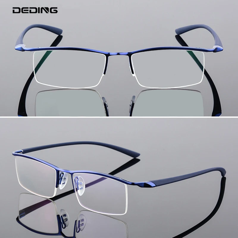 

Alloy Half Rim Glasses Frame Men Brand Designer Prescription Eyeglasses Men Business Fashion Optical Frames Eyewear DD1459