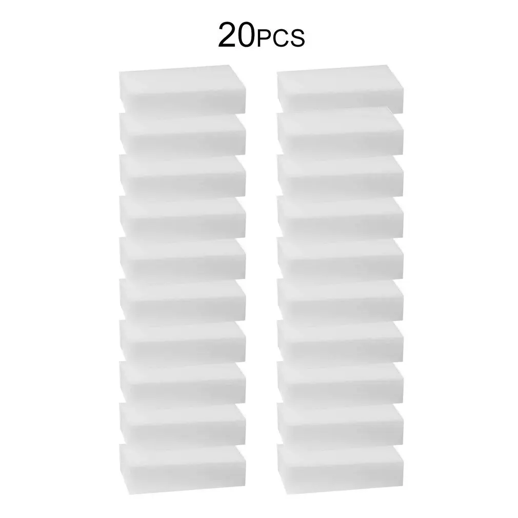 100 pçs/lote branco esponja mágica limpador de borracha multi-funcional limpador melamina esponja para cozinha banheiro limpeza 100x60x15mm