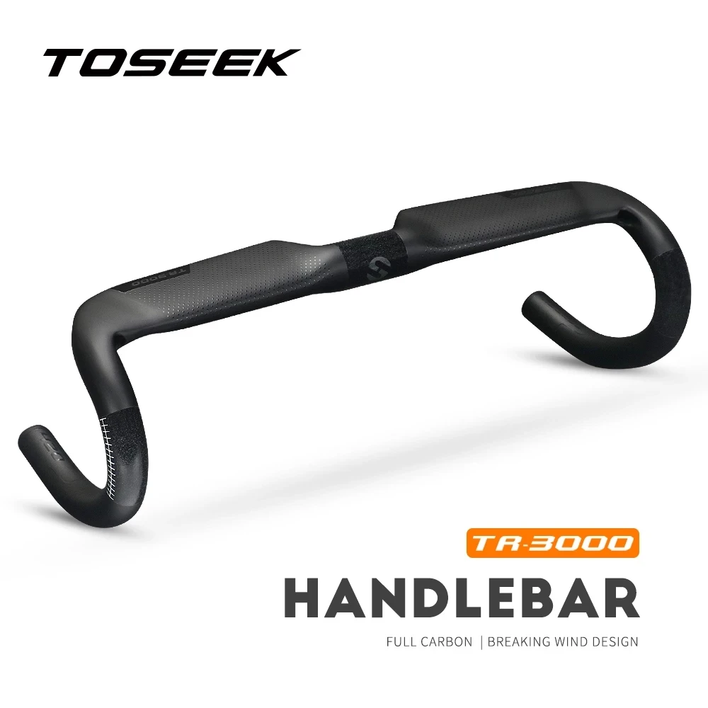 TOSEEK New Road Bike Full Carbon Handlebar UD Matt Internal Routing Road Bicycle Handle Bar Ultra light Handlebars 400/420/440mm