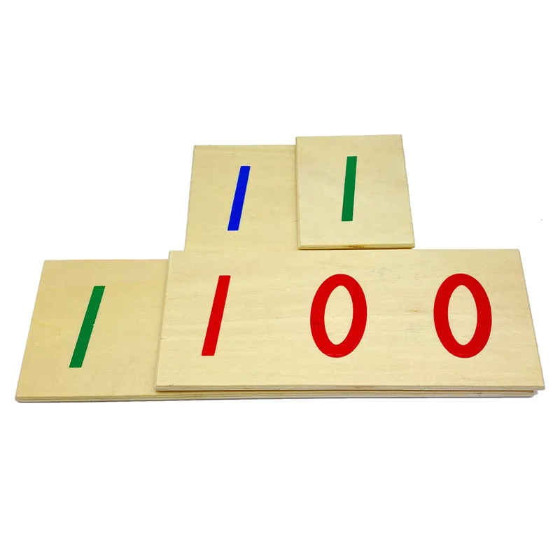 Treeyear Montessori Math Materiaal Houten Aantal Kaarten 1-1000 Met Doos Tellen Aantal Bank Game Kinderen Vroege Ontwikkeling Speelgoed