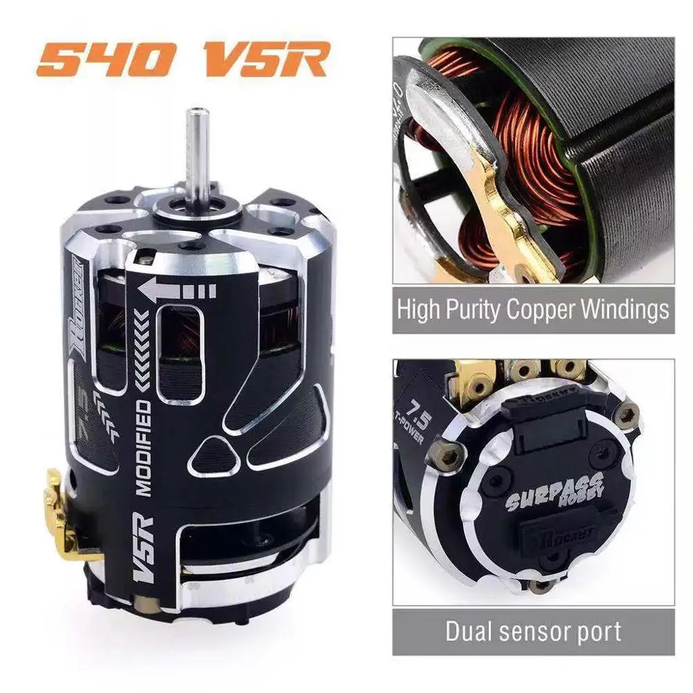 Rocket 540 V5R 3.5T 4.5T 5.5T 6.5T 7.5T 8.5T 9.5T 10.5T 13.5T 17.5T 21.5T 25.5T Sensored Brushless Motor for Modified Spec Stock