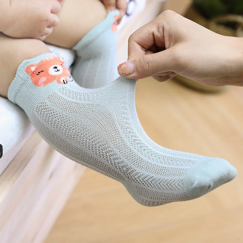 Spring and Summer Mesh High Tube Children's SocksThin Three-dimensional Cartoon Anti-mosquito   Baby Mosquito Cotton Socks