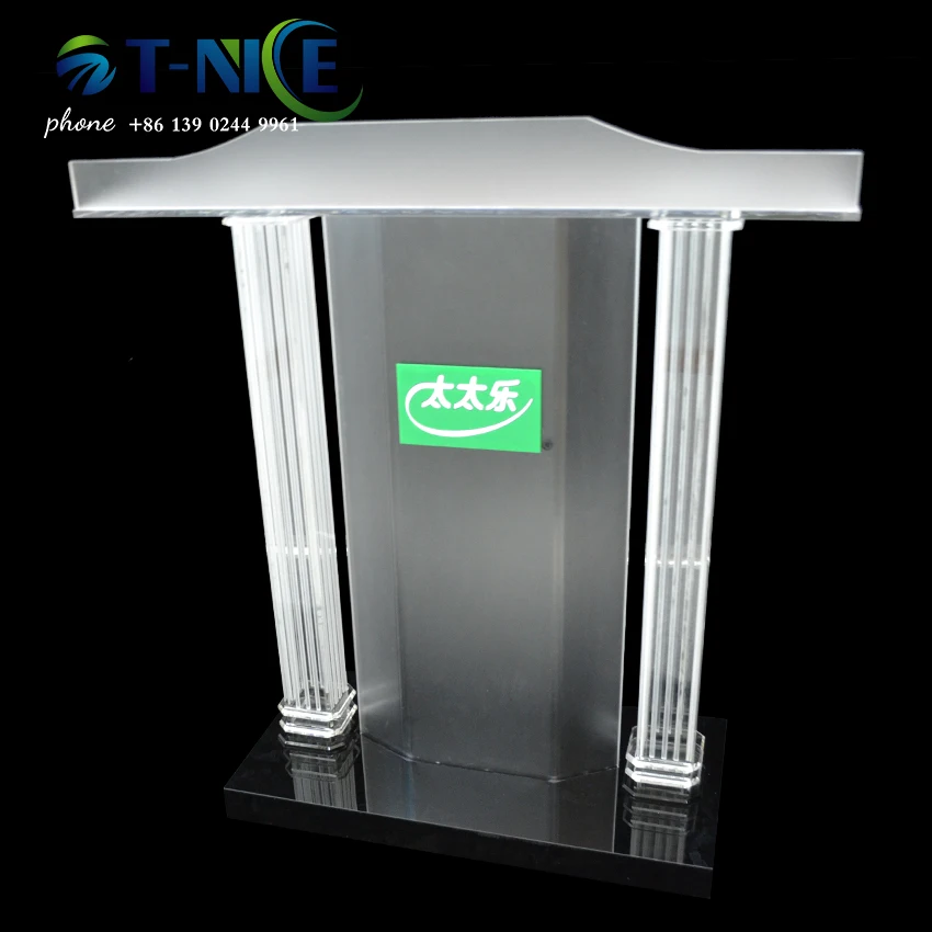 2021 AKLIKE Upscale Custom Remote Control LDE Lamp Lectern Rostrum Podium Church Pulpit Large Desktop Platform  Office Furniture