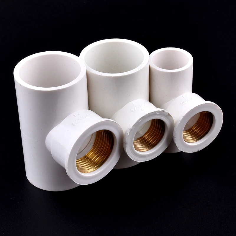 1-3Pcs 20~32mm To 1/2~1 Inch White PVC Pipe Connector Copper Female Thread Tee Garden Irrigation Water Water Supply Tube Joints