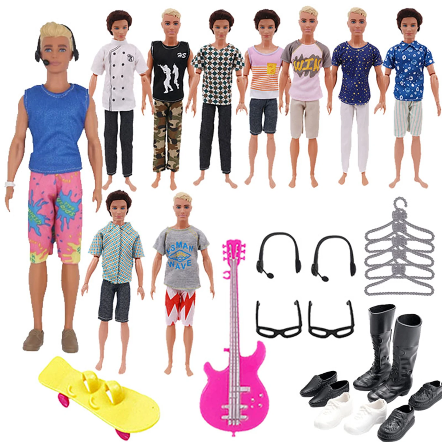 Ken Doll Clothes Shoes Accessories Set Furniture Dollhouse Fit 11.8Inch Boy Barbies Doll,BJD Doll,Our Generation,Christmas Gifts