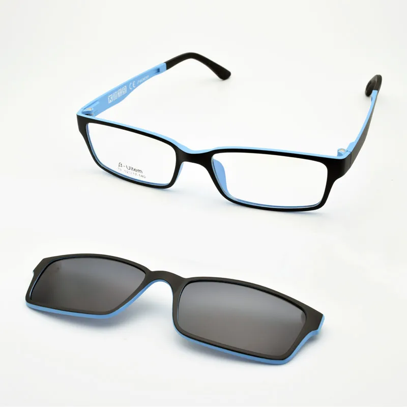 B-Ultem Ultra-lighBt Tungsten Titanium Eyeglass Frame 3D Magnet Clips on Sunglasses Myopia Functional Glasses Polarized JKK 79