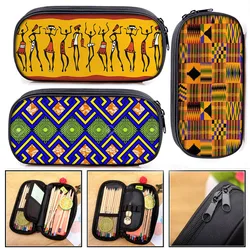 African Print  Woman  Cosmetic Case Afro Pencil Bag Fashion Girls Stationary Bag School Teenager Case Supplies Pencil Box