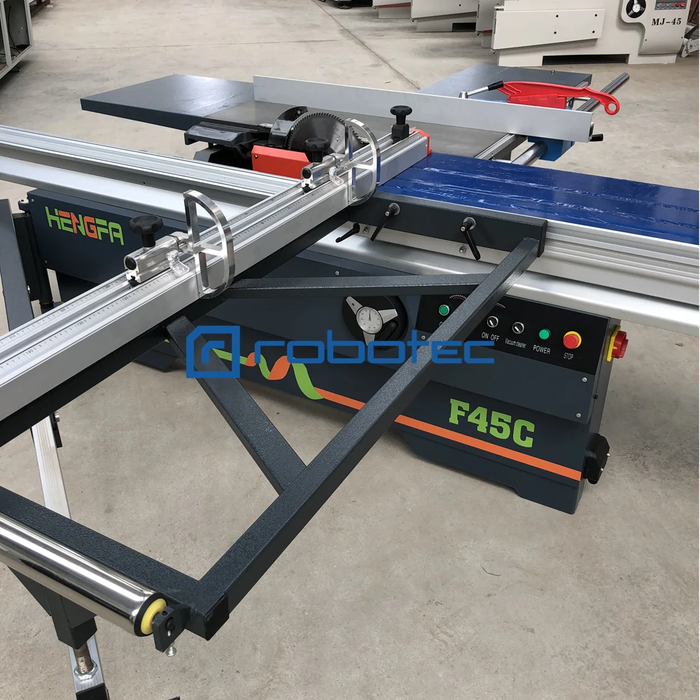 Woodworking Machinery 2800mm / 3000mm / 3200mm High Precision 90 Degree & 45 Degree Sliding Table Saw