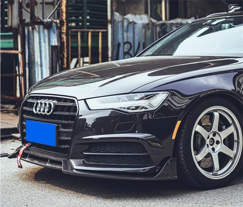 For Audi A6 S Line S6 RS6 Avant 2015 2016 2017 2018 Carbon Fiber Front Bumper Diffuser Lip Spoiler High Quality Car Accessories