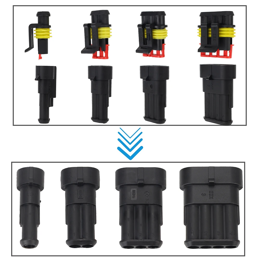 Auto Seal Socket ยานยนต์บัดกรีลวดตัวเชื่อมต่อสายไฟชุดสายไฟรถยนต์สําหรับรถยนต์รถจักรยานยนต์ Yacht