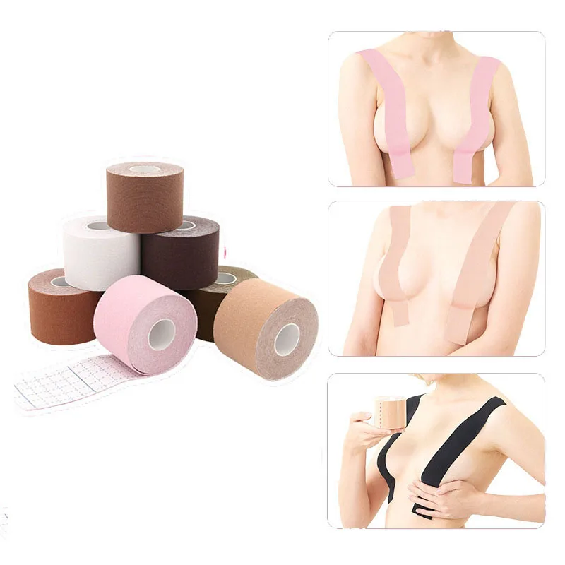 5 Rolls 5cm * 5m Boob Tape Bras Women Breast Lift Elastic Bandage Self-adhesive Kinesiology Tape Sport Taping For Nipple Push Up